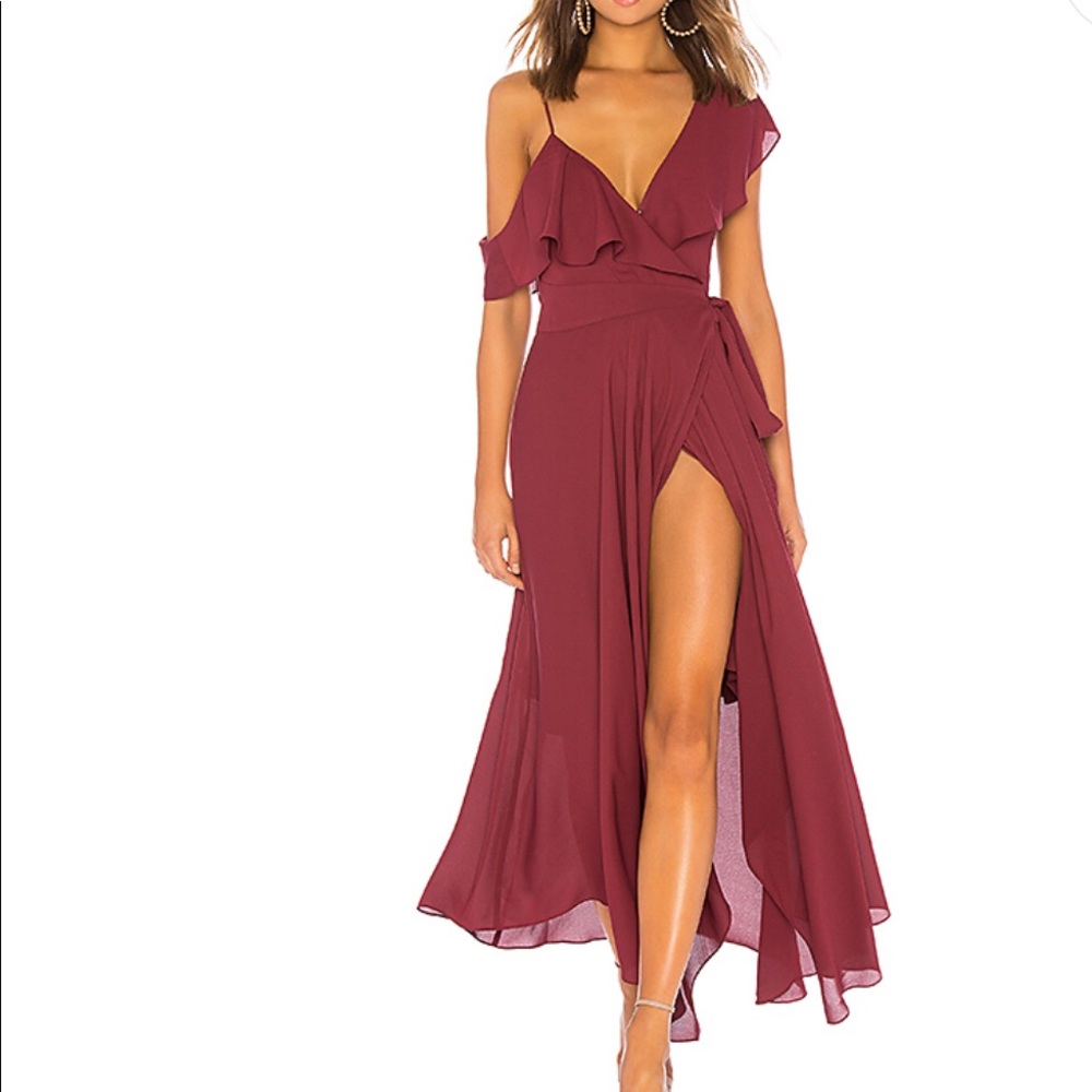 Revolve asymmetrical wrap dress